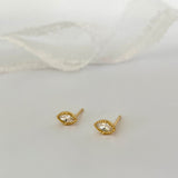 Oval Gold Stud Earring