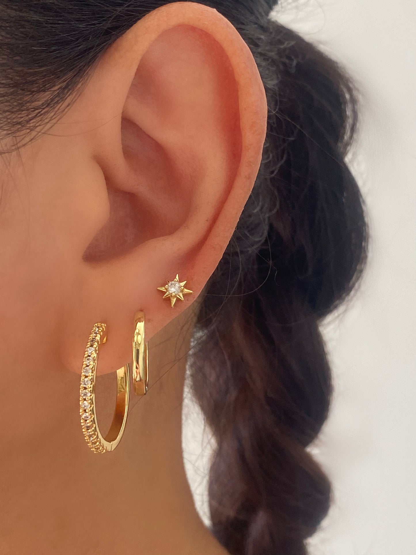 25mm Big Cubic Pave GOLD Hoop Earrings