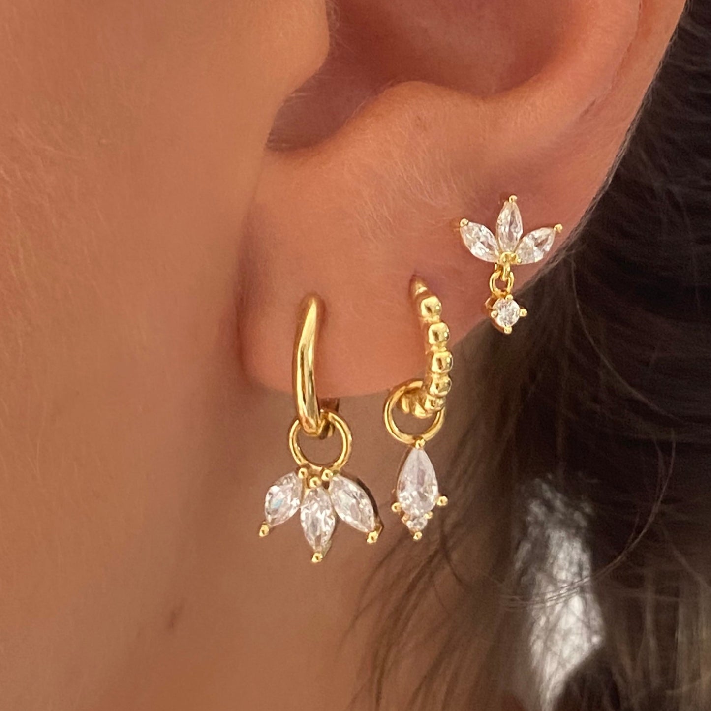 Hannah Stud Gold Earring