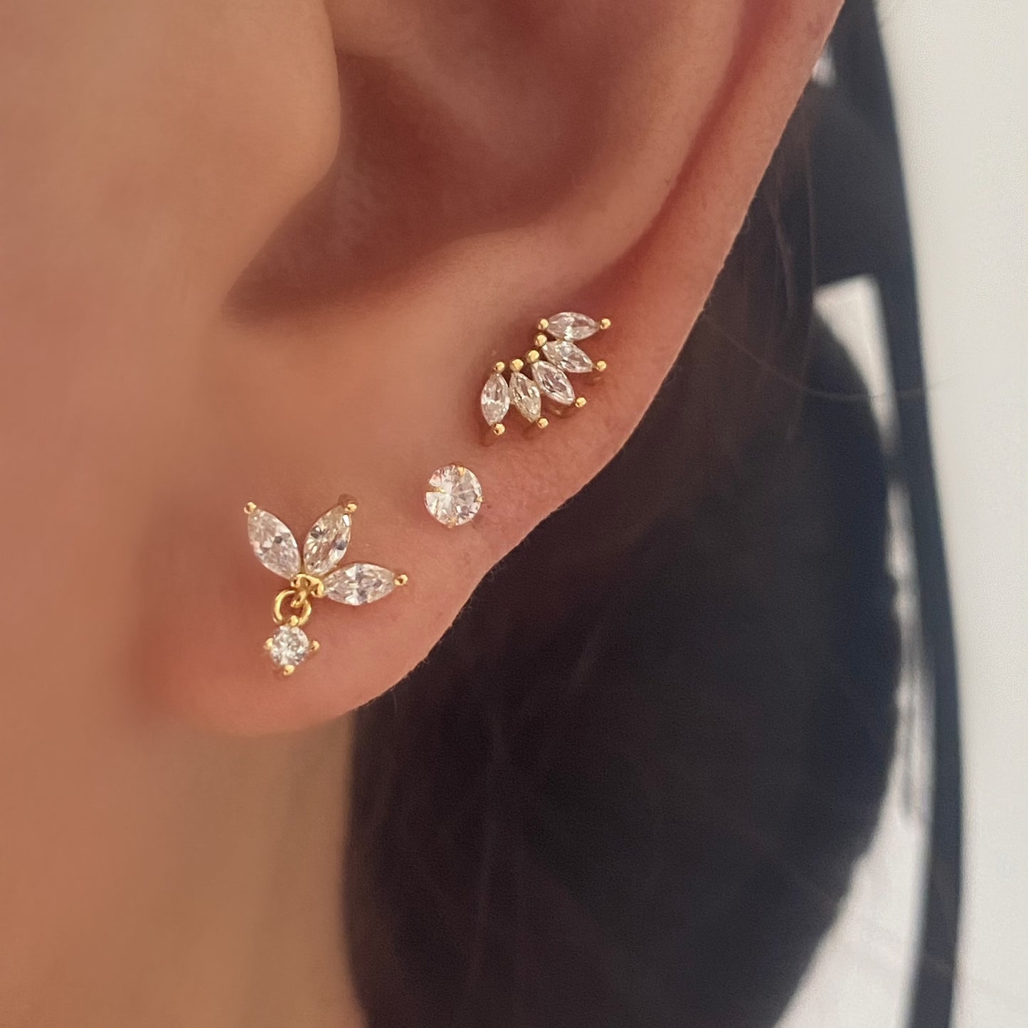 Flower Marquise CZ Stud Earring