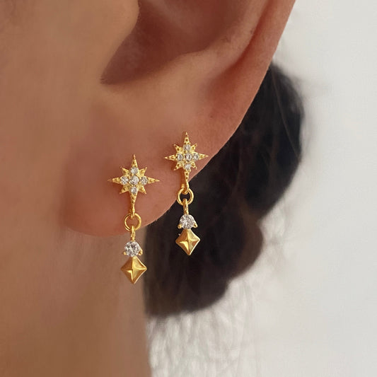 Chloe NorthStar Gold Dangle Earrings