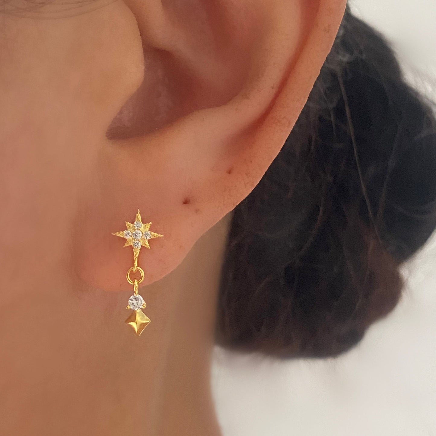 Chloe NorthStar Gold Dangle Earrings