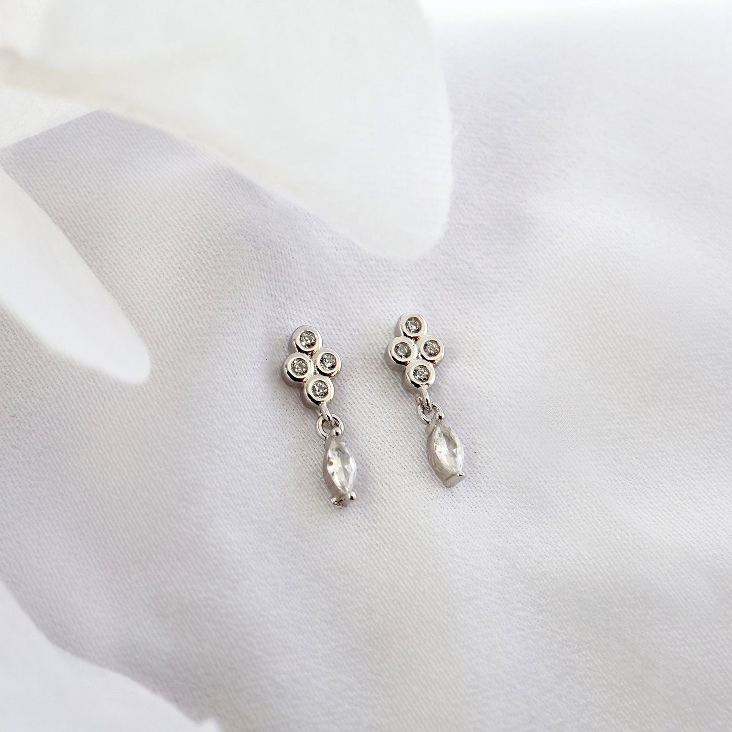 Nova Dangle Stud Earrings SILVER