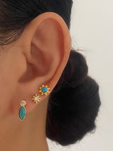 Turquoise Stud Gold Earrings