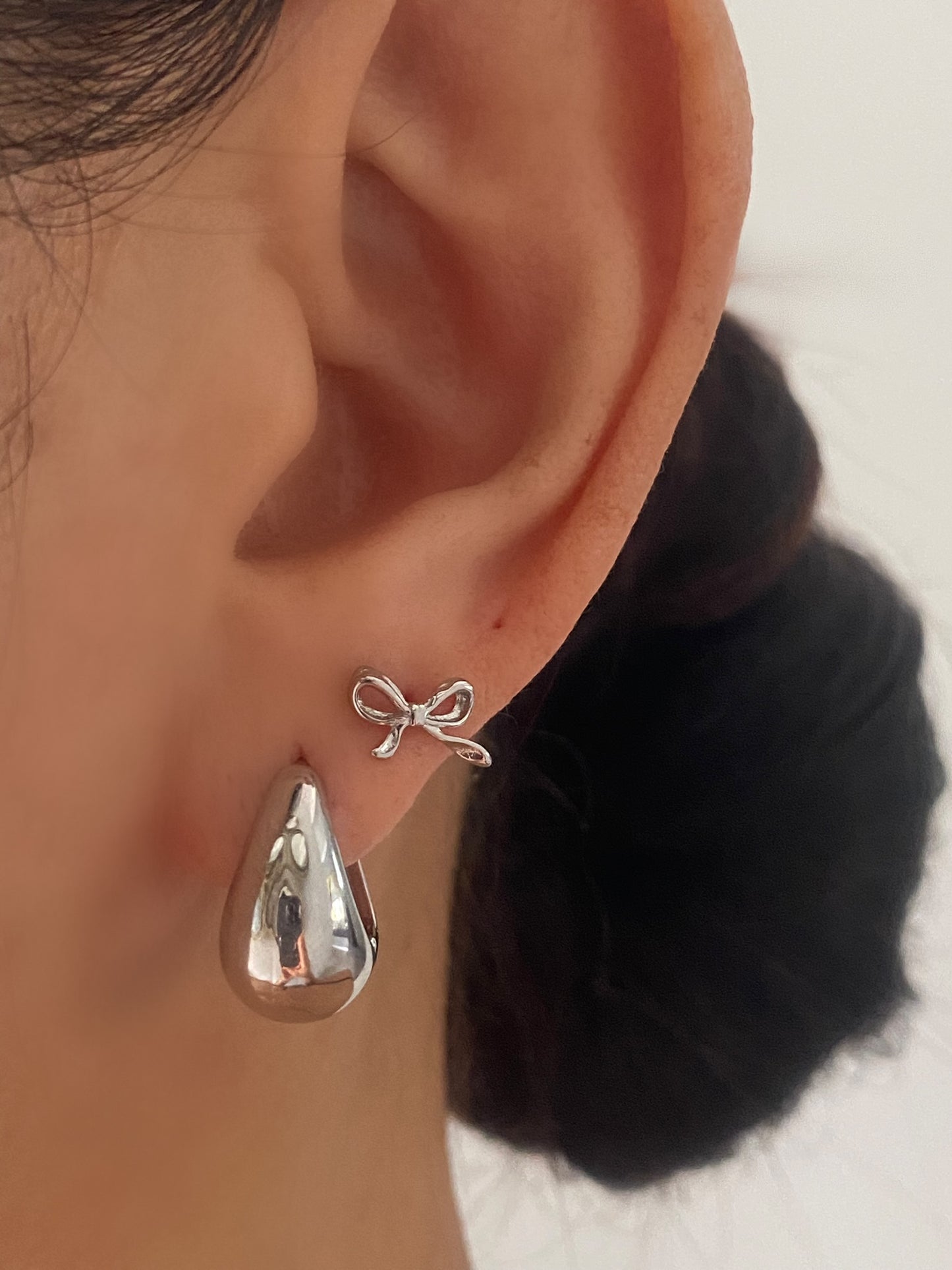 925 Sterling Silver Dainty Bow Stud Earring