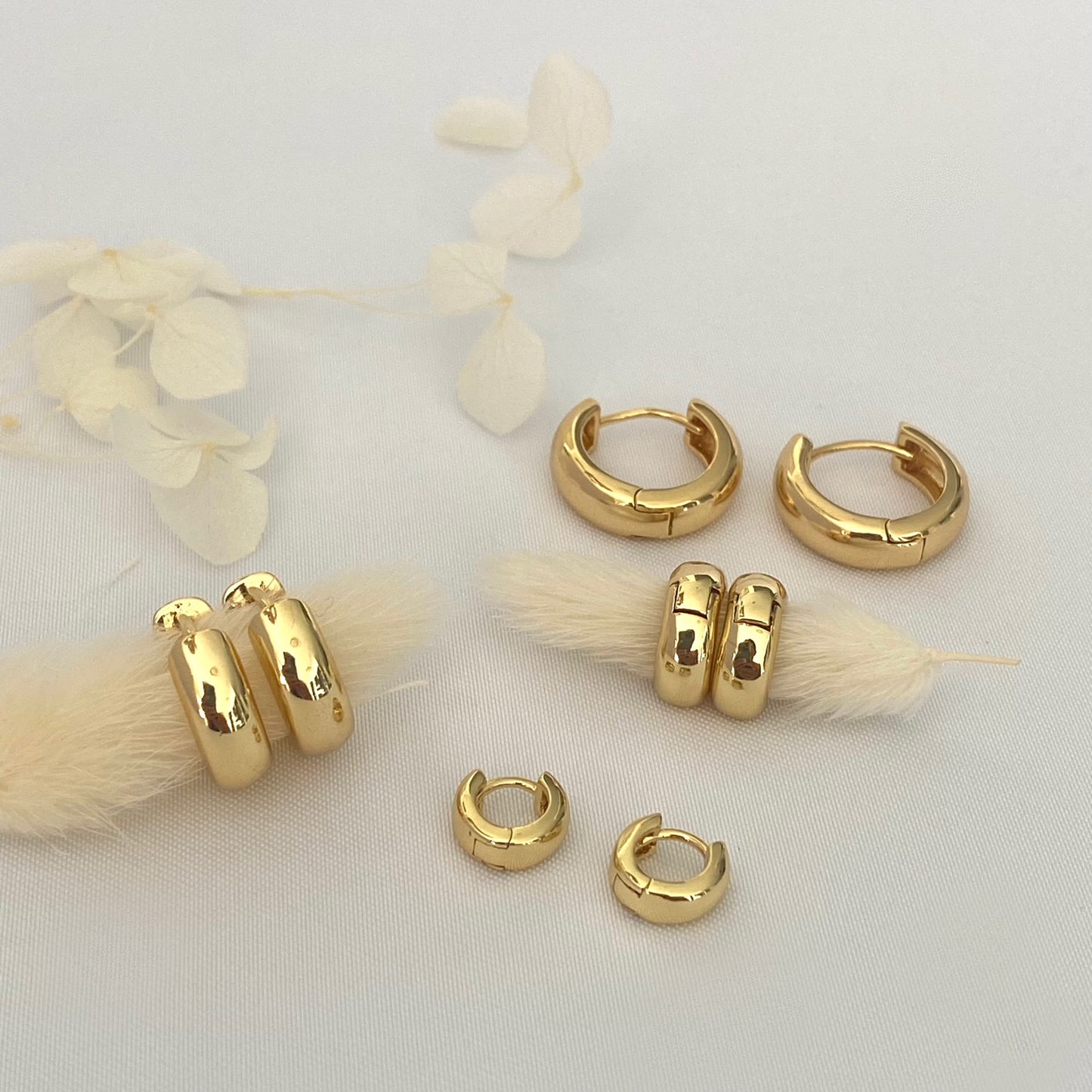 GOLD Thick 5mm Hoop Earrings, Gold Basic Simple Hoops, 10mm 12mm 16mm 18mm Hoops