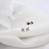 Amora Heart Charm Silver Hoop Earrings C. Olivia Stud