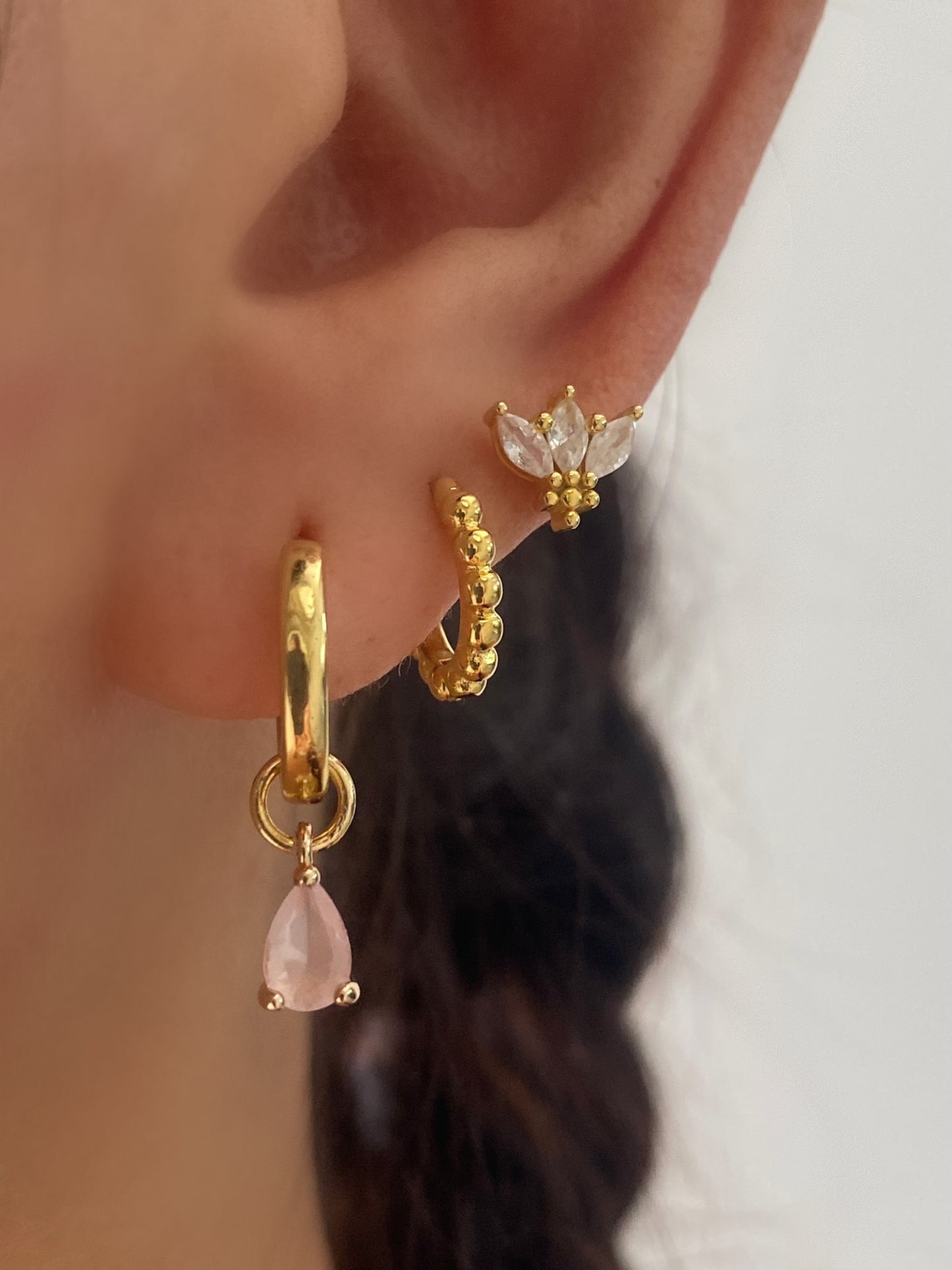 Teardrop Dangle Earring SET Rose Pink