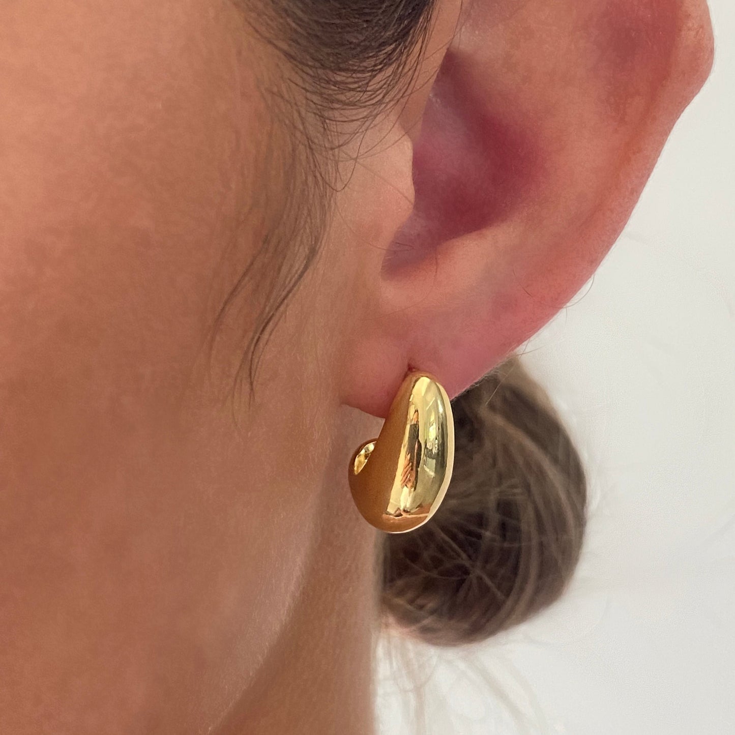 Gold Chunky Waterdrop Stud Earrings