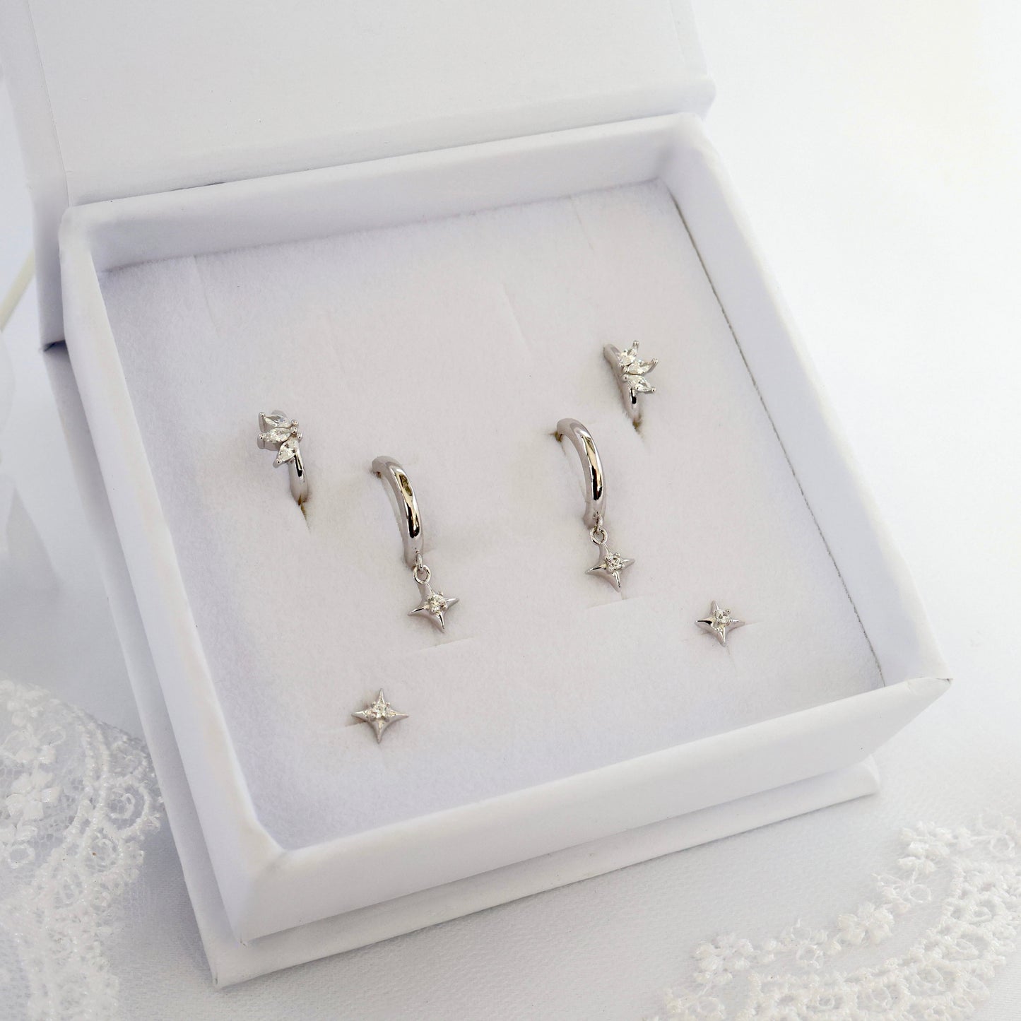 Olivia Destiny Dangle Earring Set SILVER