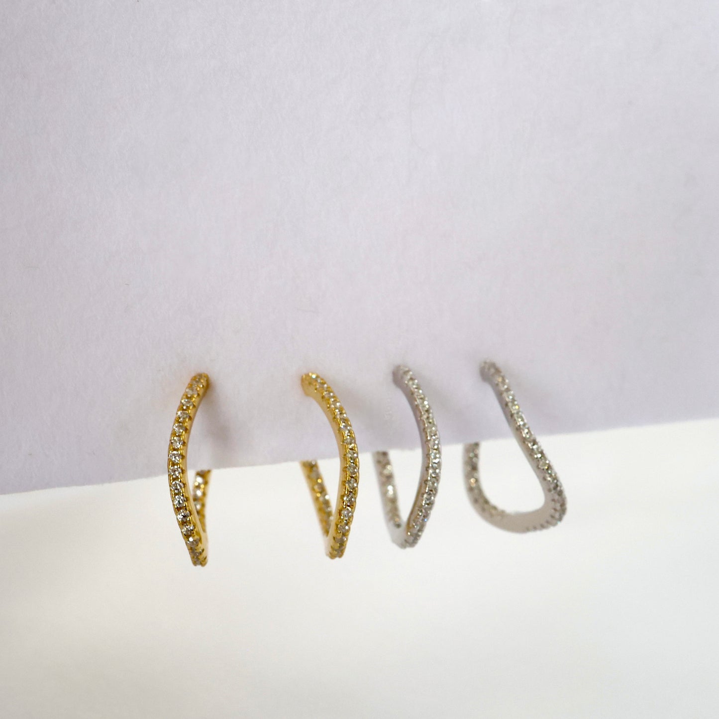 Amore Twisted CZ Hoop GOLD