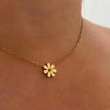 Daisy Stainless Steel Gold Necklace