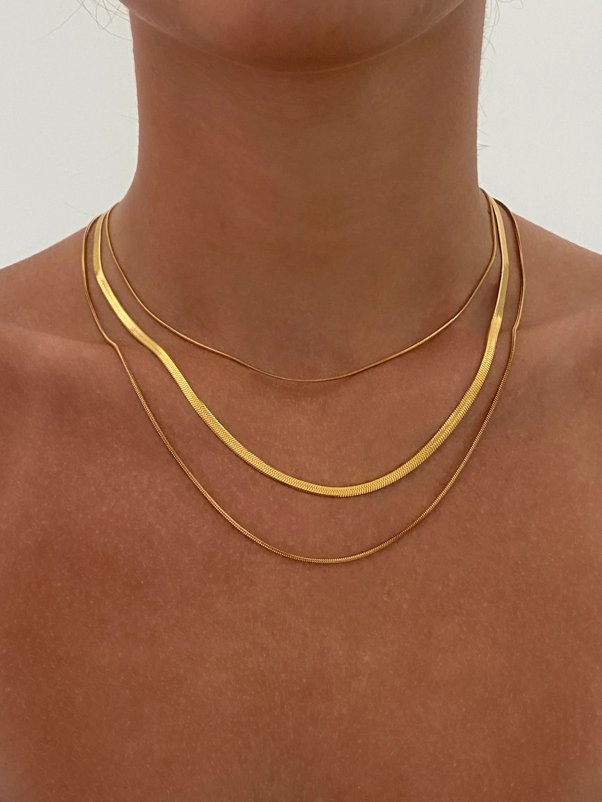 3 Layered Snake Stainless Steel Chain Necklace