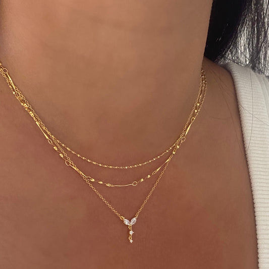 Crystal Pendant Gold Dainty Necklace
