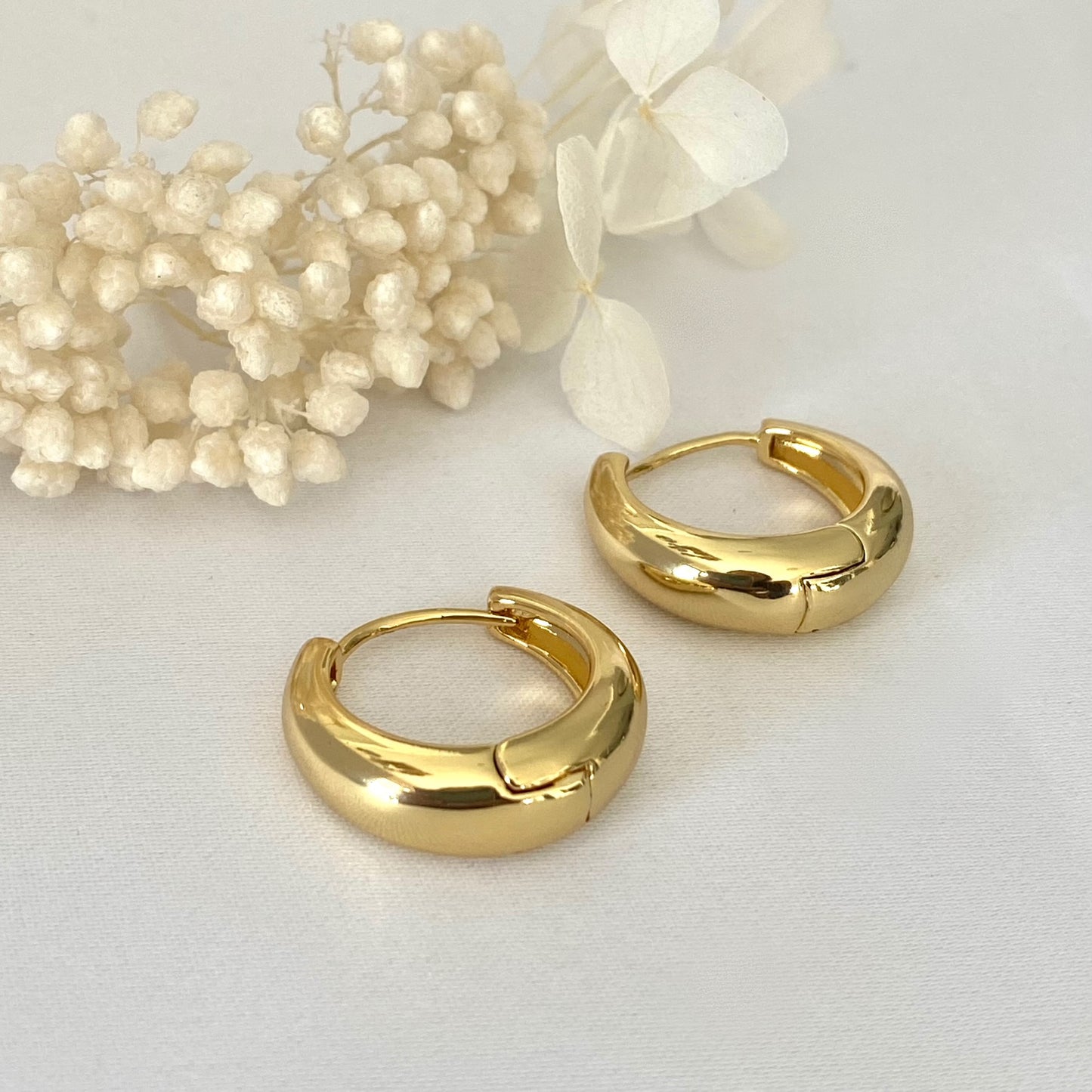 Teardrop Thick Gold Hoops