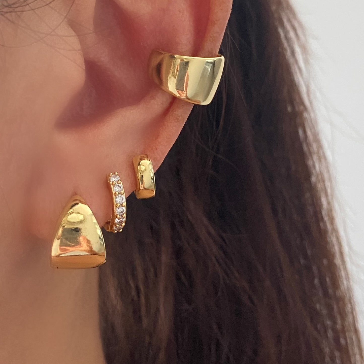 Gold Dome Hoop Earrings