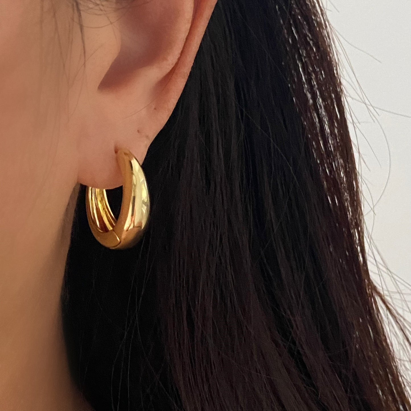Teardrop Thick Gold Hoops