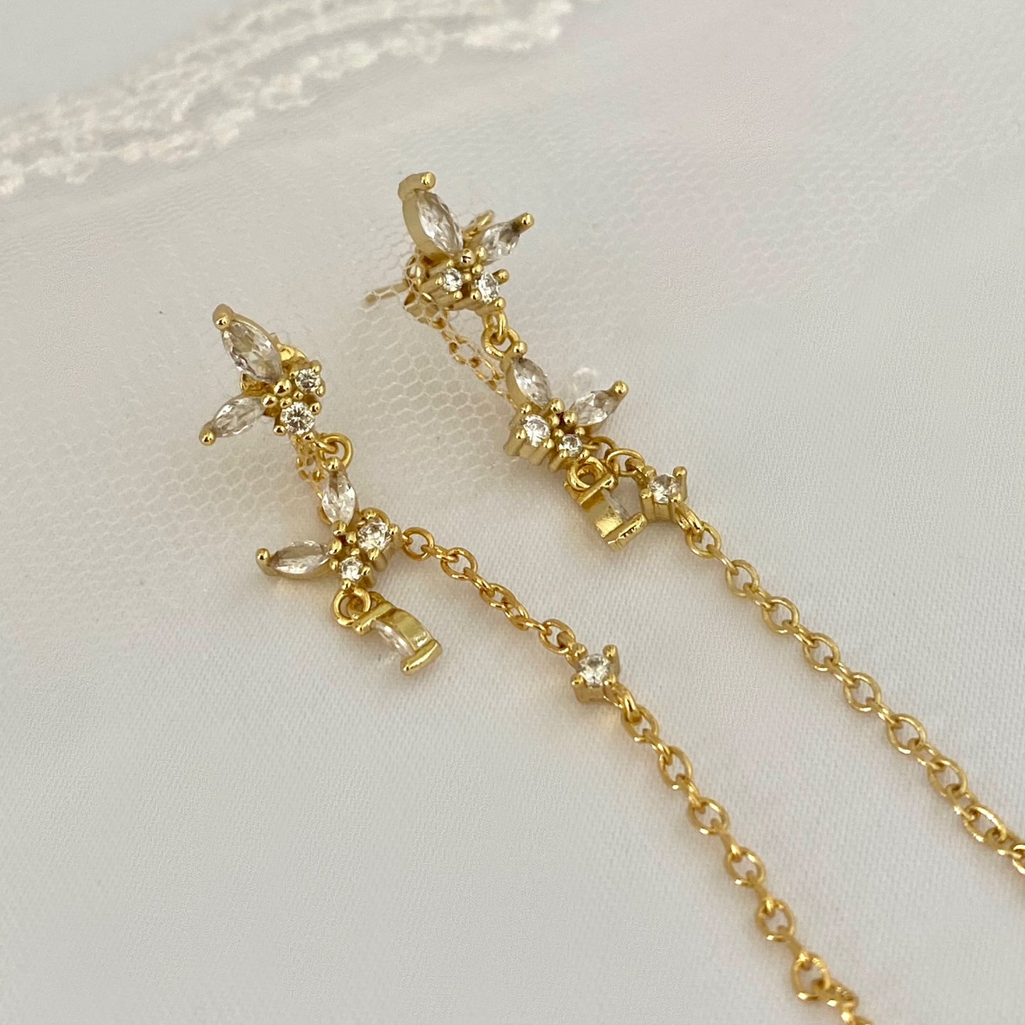 Gold Chain Long Tassel Earrings Style A