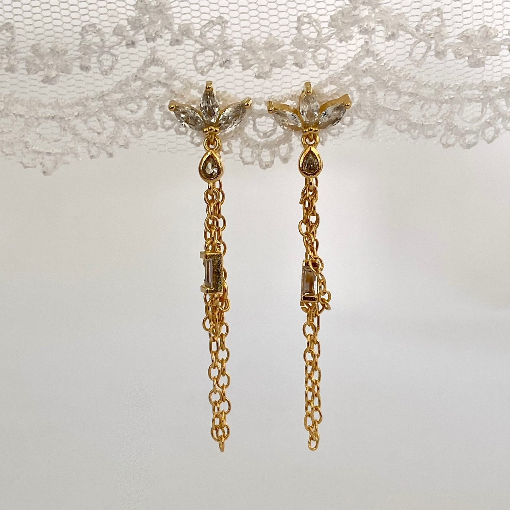 Chain Long Tassel Earrings Style B