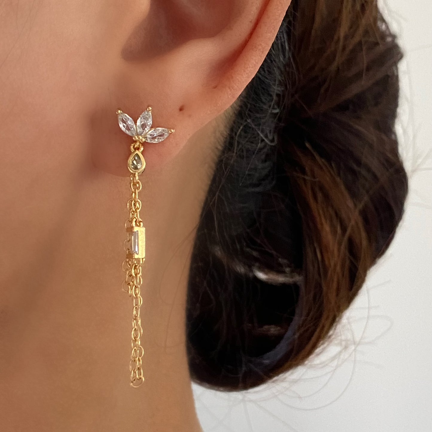 Gold Chain Long Tassel Earrings Style B