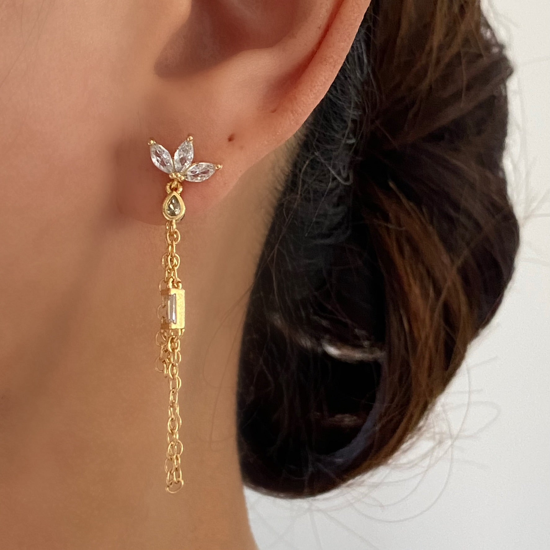 Chain Long Tassel Earrings Style B