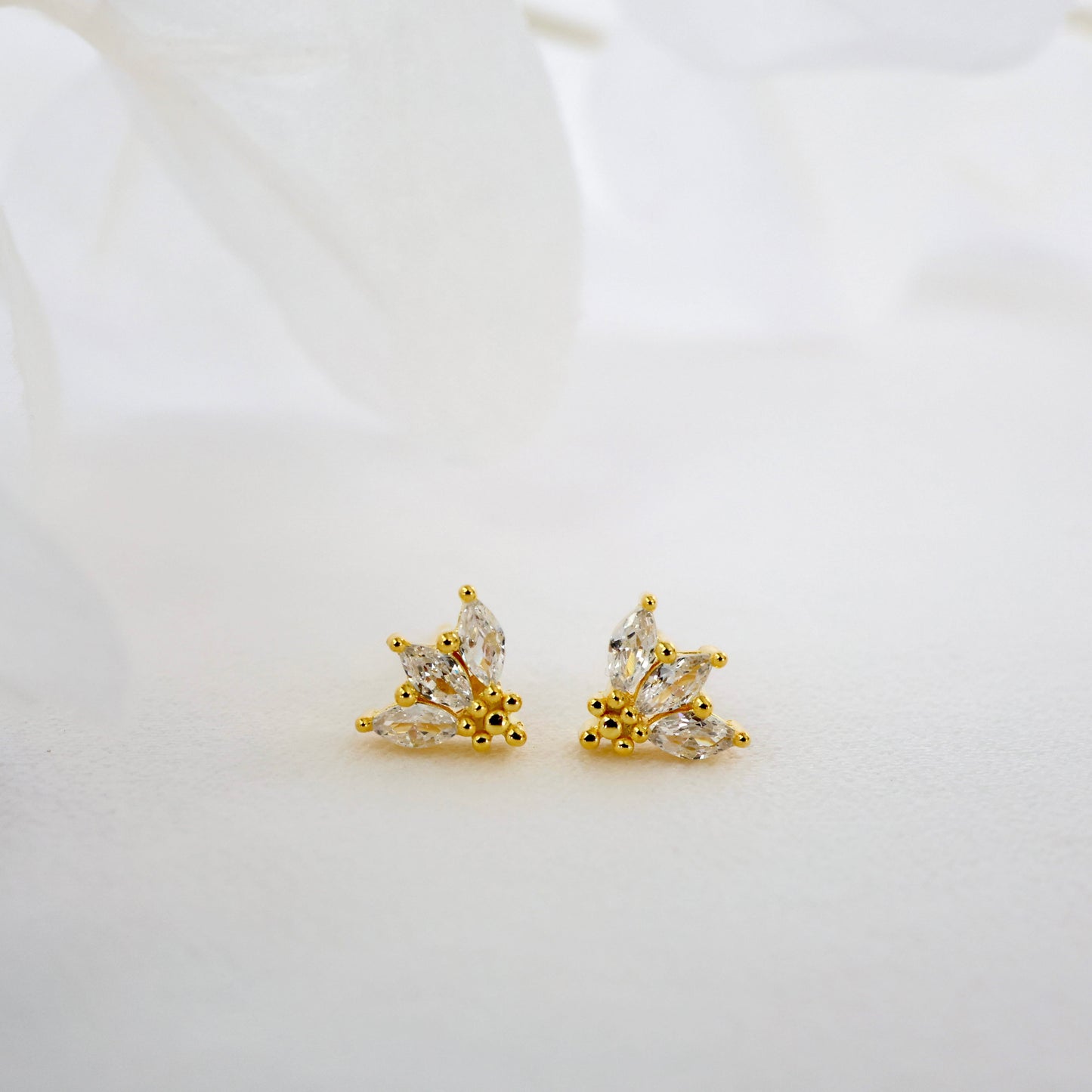 Marquise Crown Stud Earrings