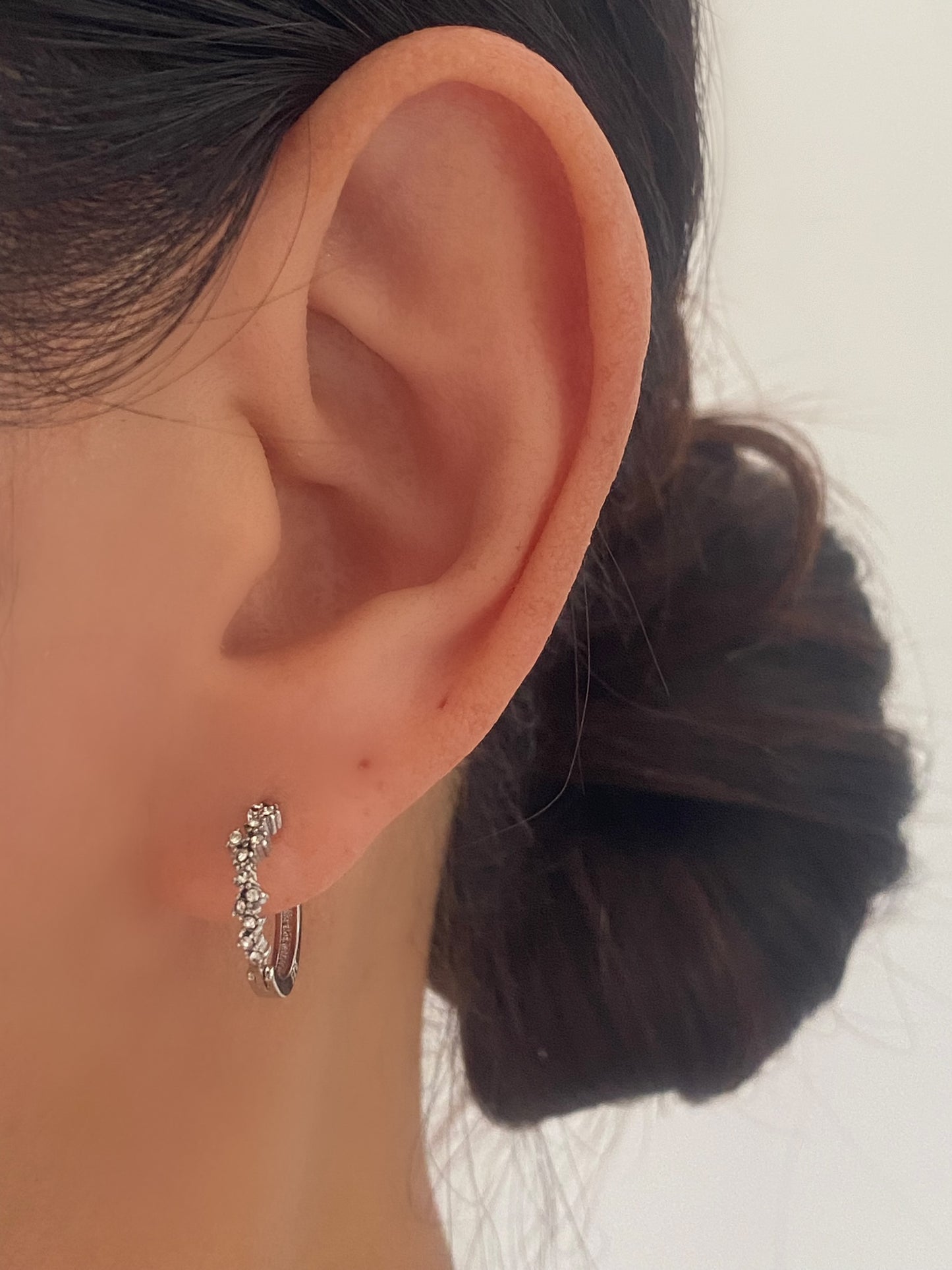 Silver Cubic Zirconia Hoop Earring Set