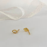 Oval Gold Stud Earring