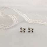 Bow CZ Stud Earrings - Sterling Silver