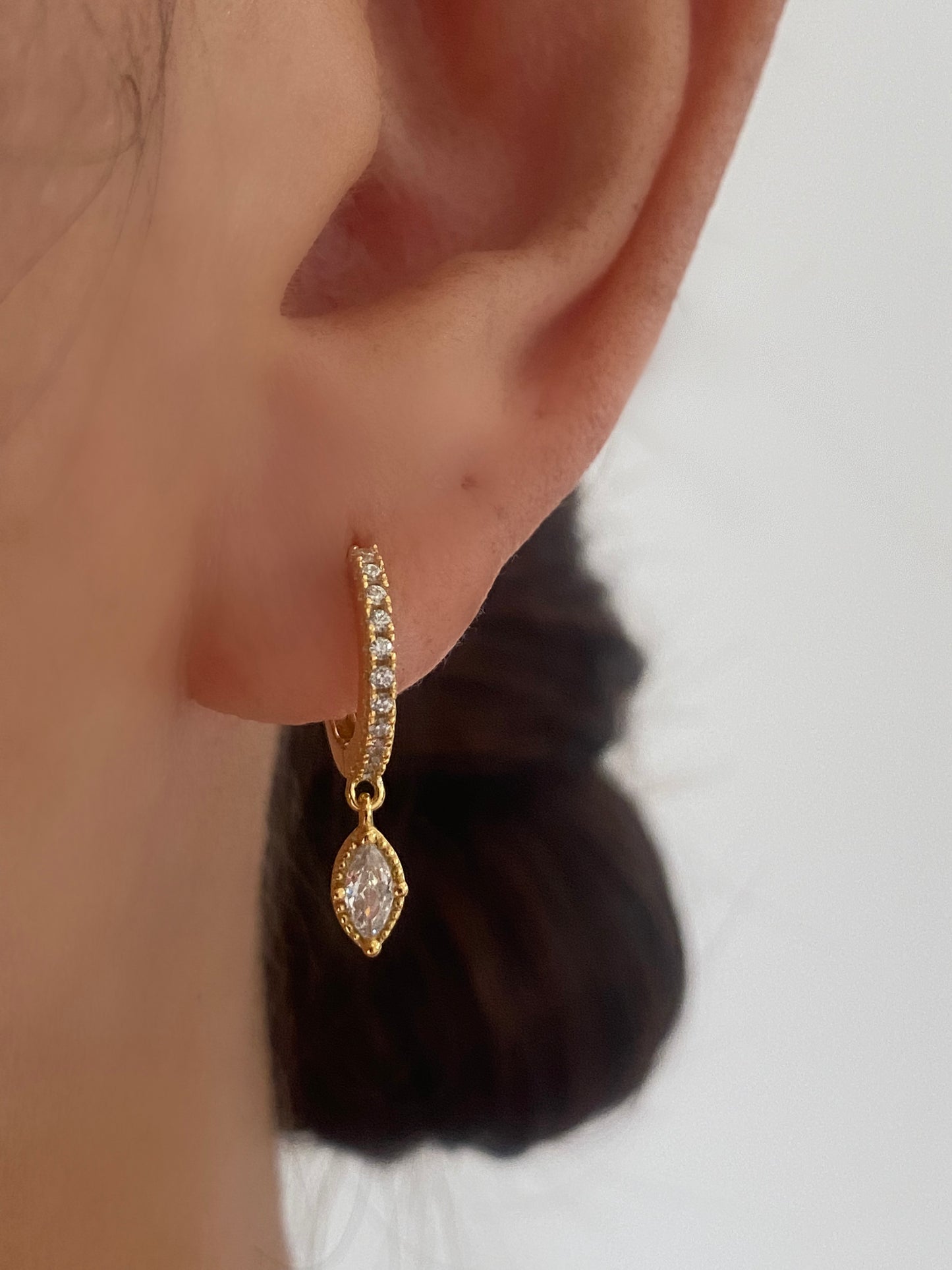 Marquise Oval Cubic Dangle Earring Set