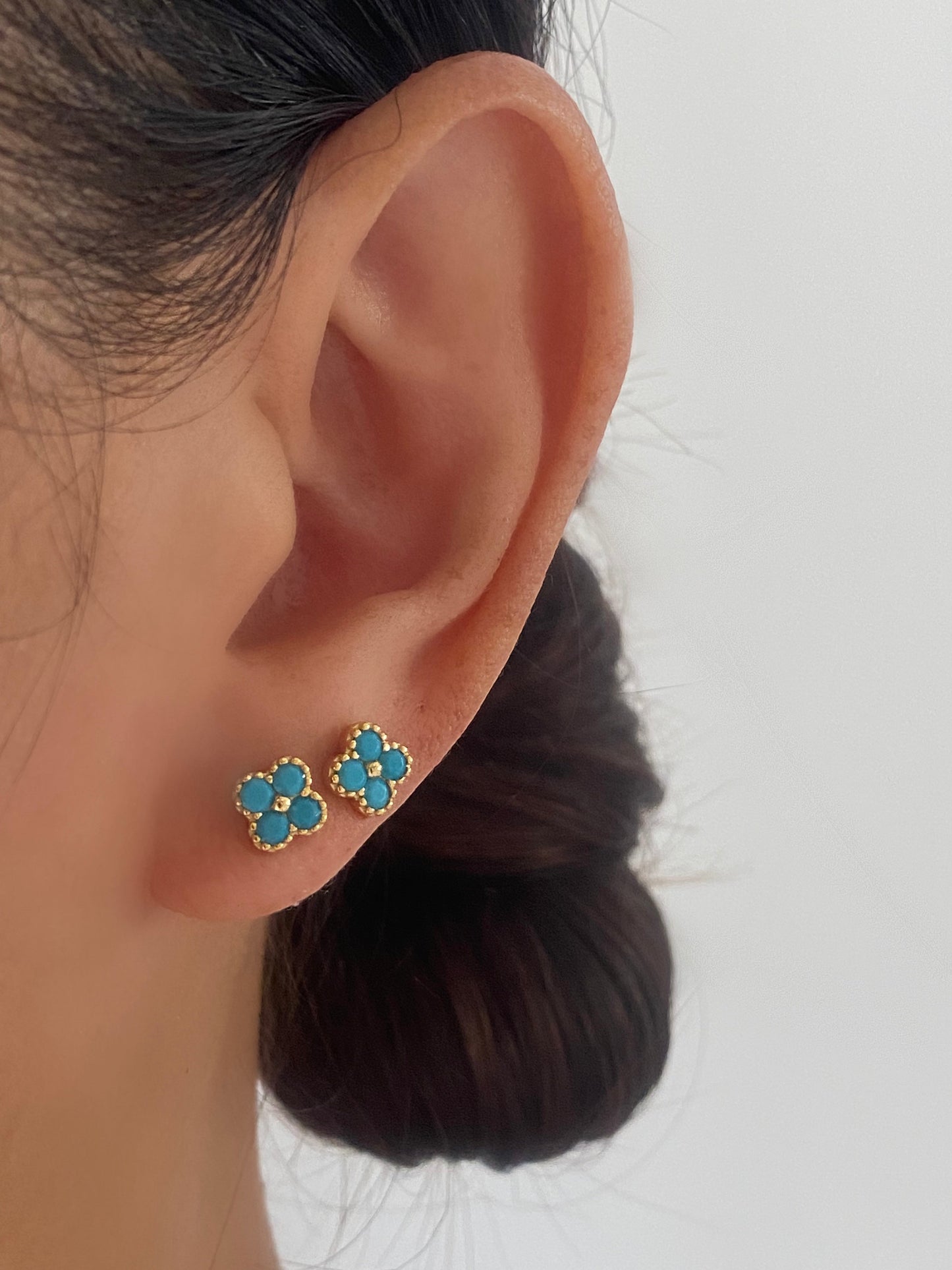 Turquoise 4 clover Stud Earrings