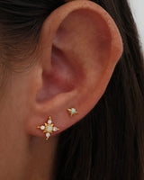 Elena Opal Starburst Stud Earrings Gold