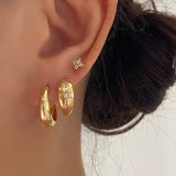 Starburst Gold Huggie Earrings Small