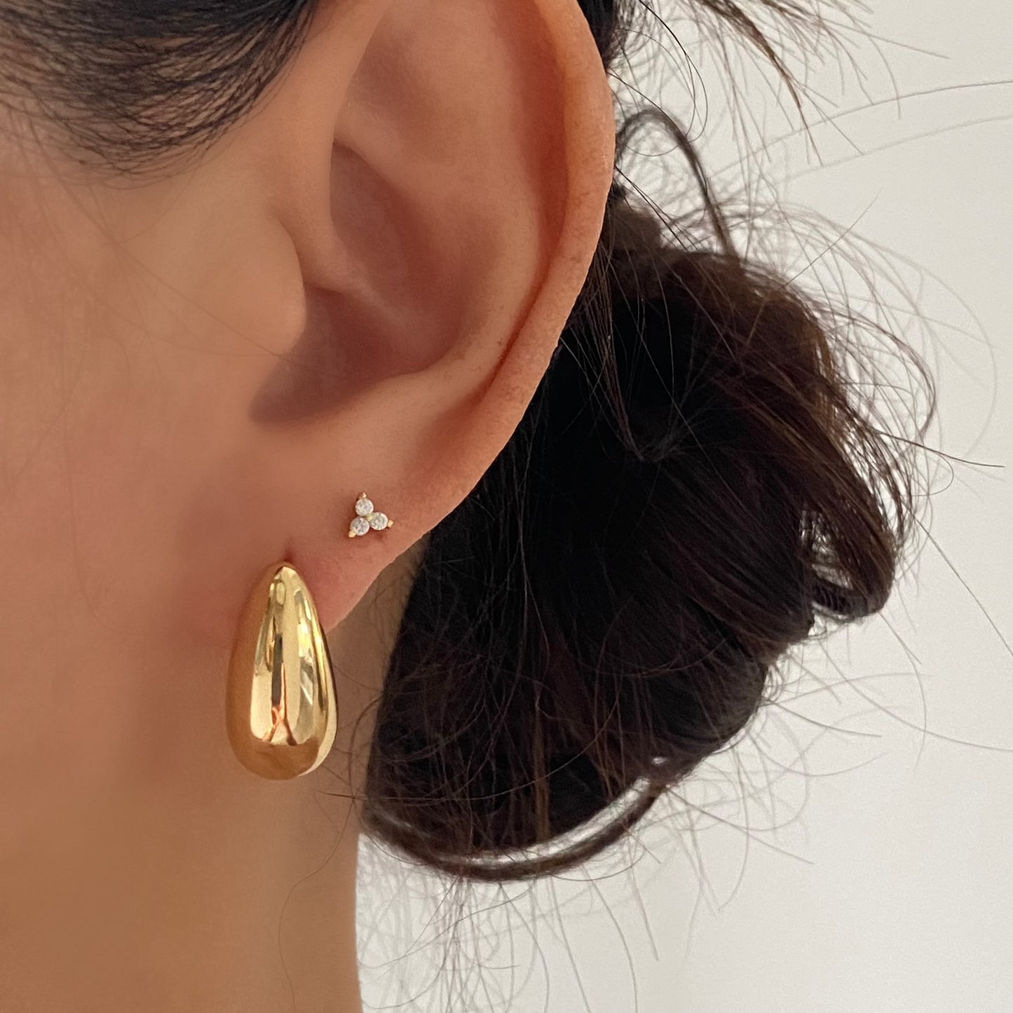 Gold Chunky Waterdrop Stud Earrings