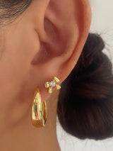 Bow CZ Stud Earrings GOLD