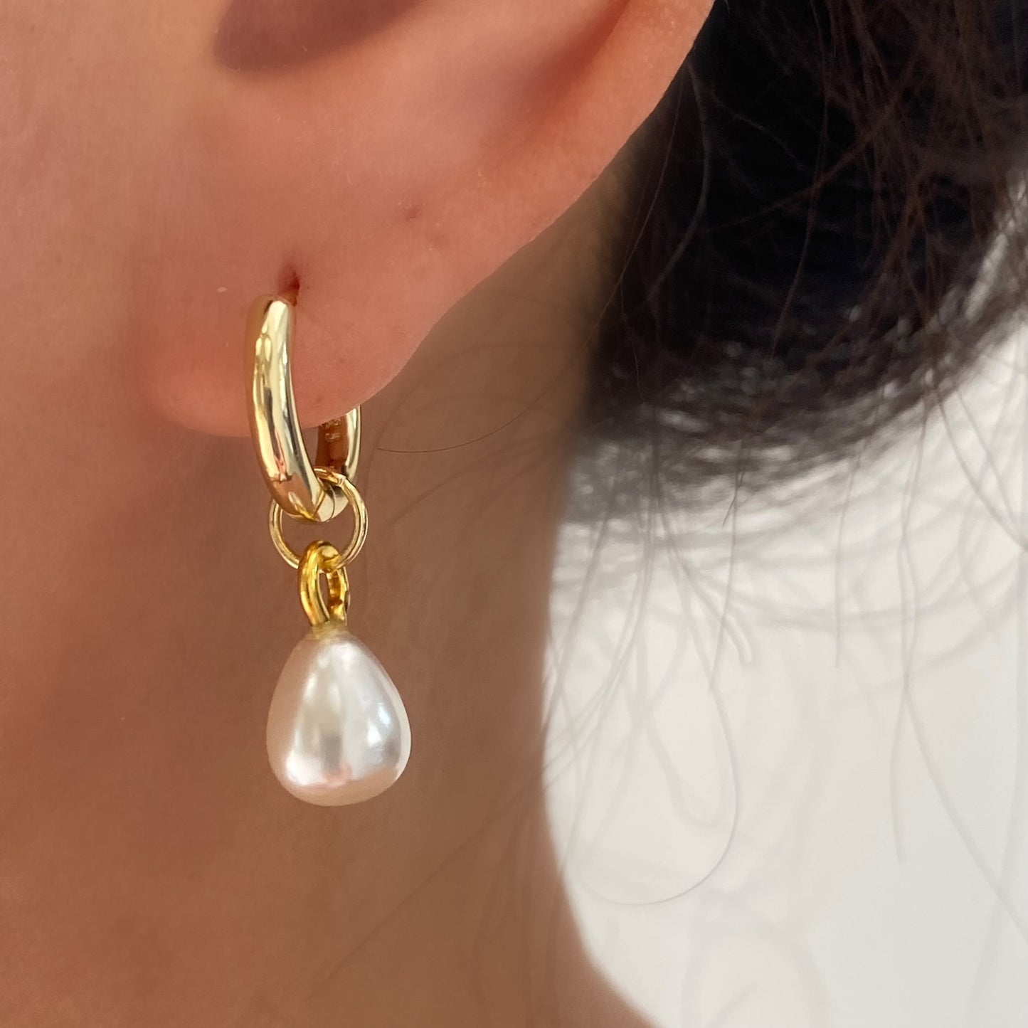 Baroque Pearl Drop Earrings 925 Sterling Silver -Medium Pearl