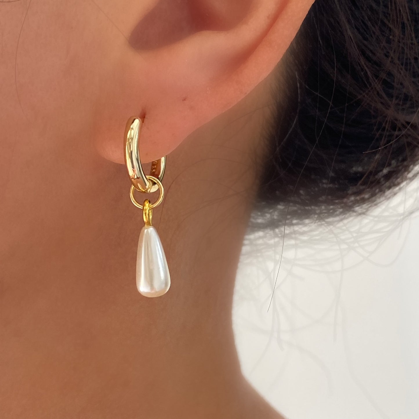 Baroque Pearl Drop Earrings 925 Sterling Silver- Long