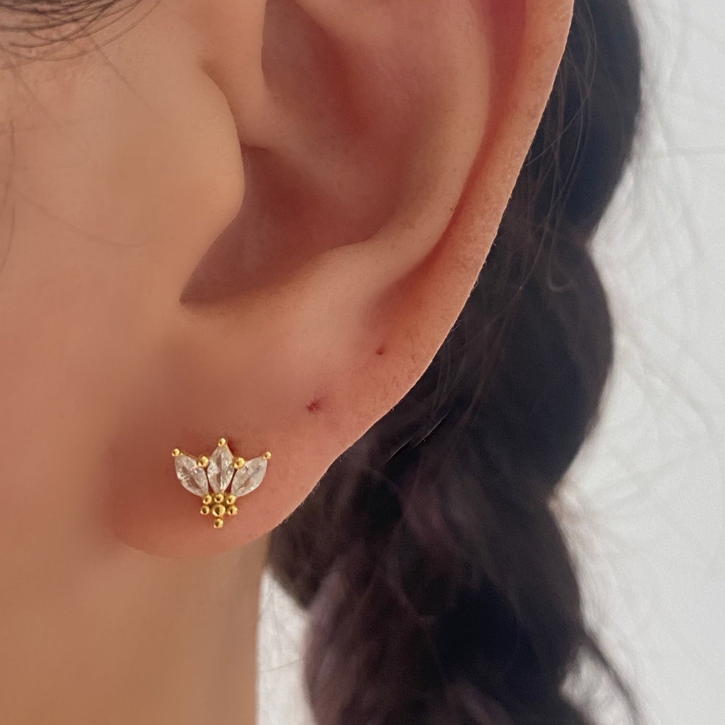 Marquise Crown Stud Earrings