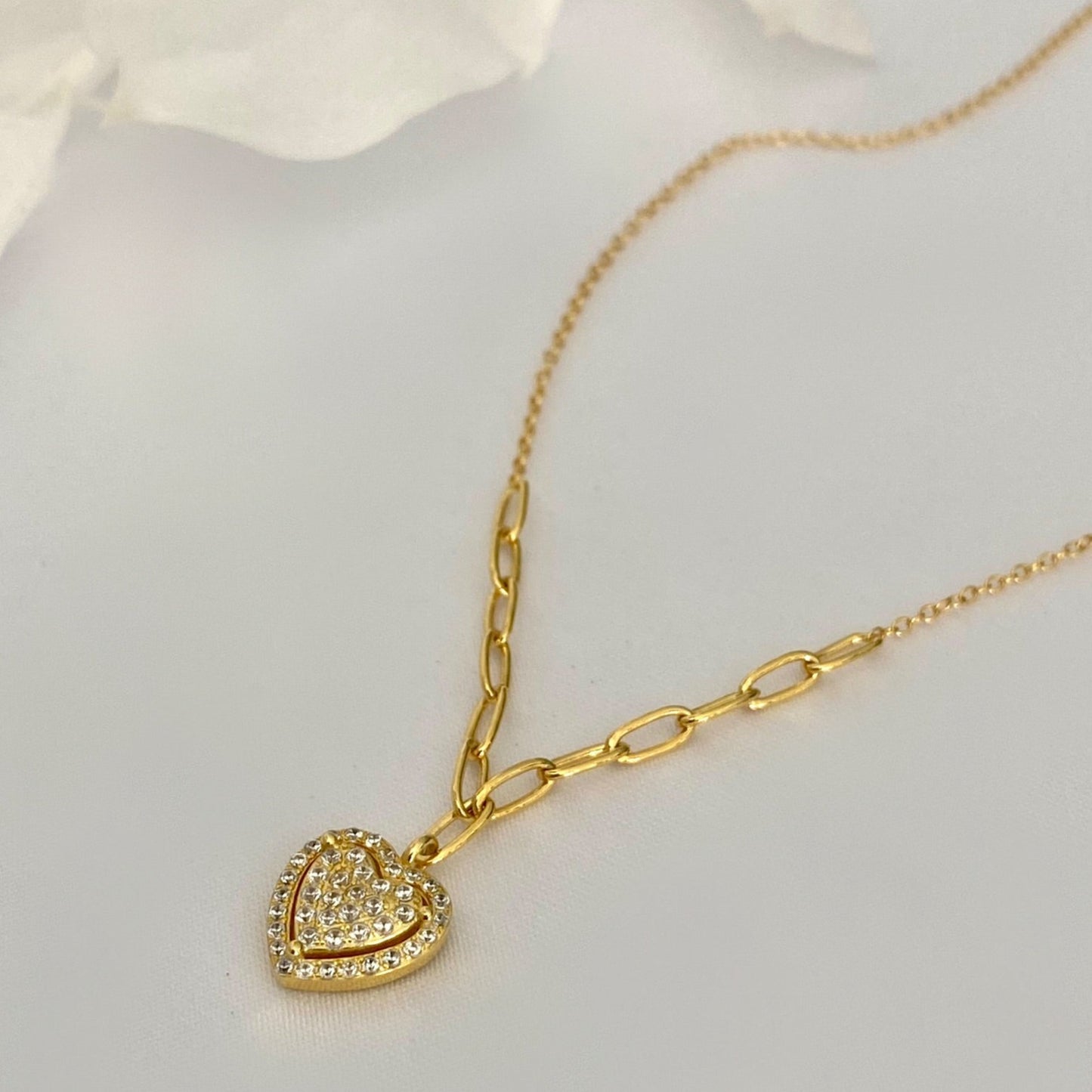 Dainty Love Heart Gold Necklace