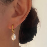 Natural Pearl Drop Stainless Steel Earring