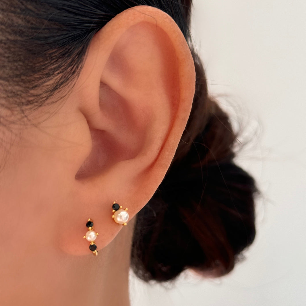Annette Pearl Hoop Earrings