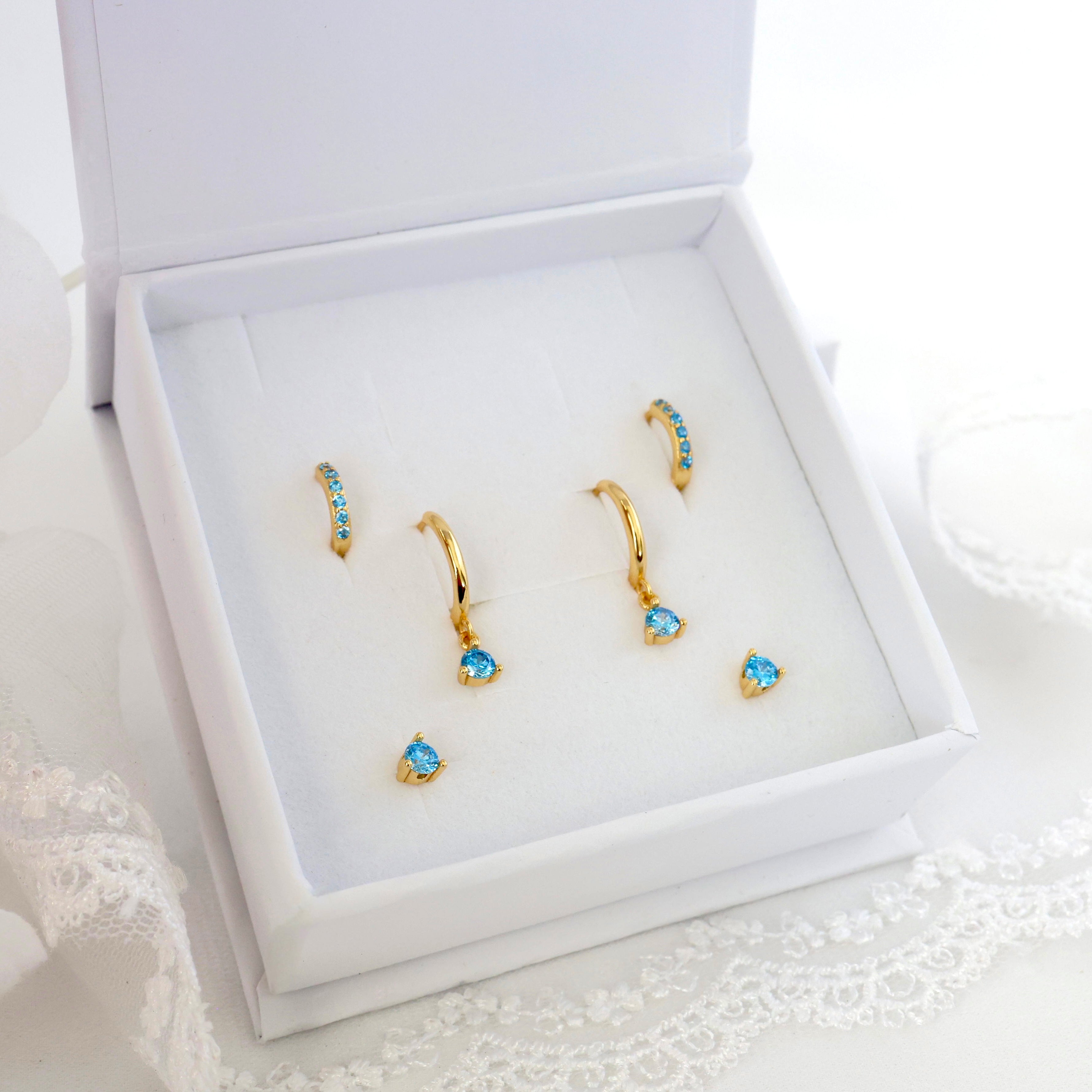 Julie Ines Blue GOLD Earrings