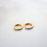 4 Clover Blue Dangle Earrings GOLD