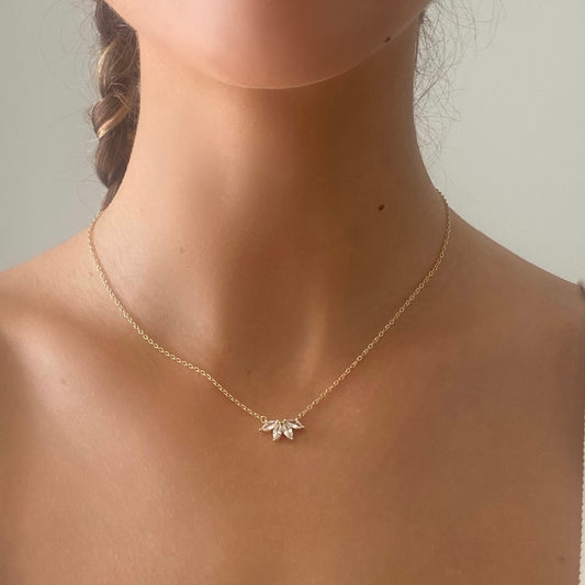 Marquise Star Pendant Gold Dainty Necklace