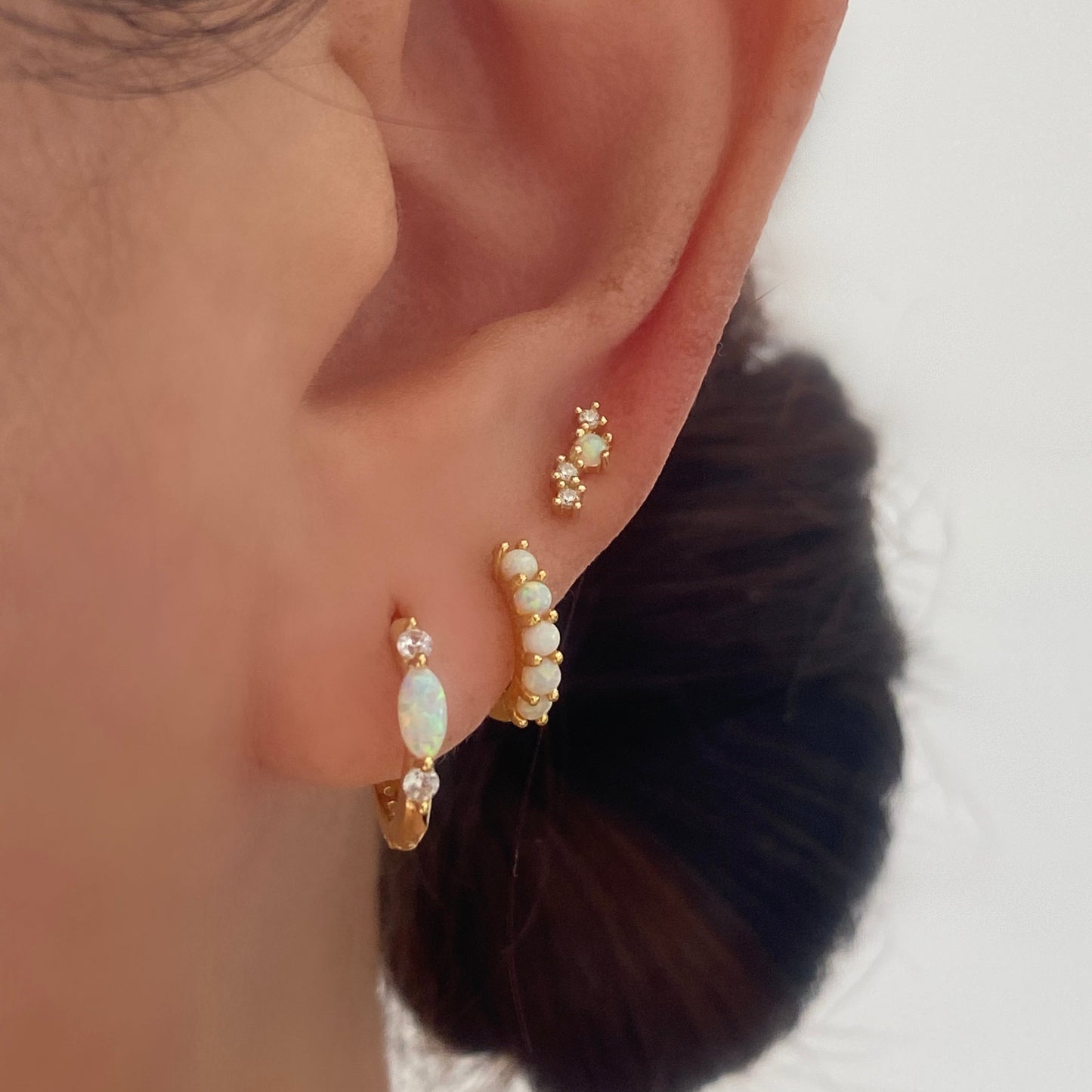 Opal Opal Opal Earring Set GOLD