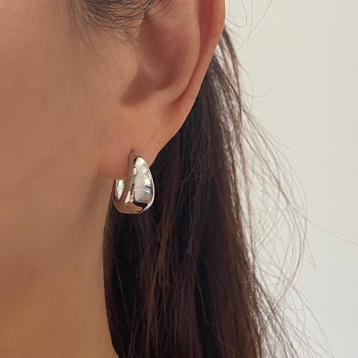Chunky Silver Hoop Earrings 1cm Thick