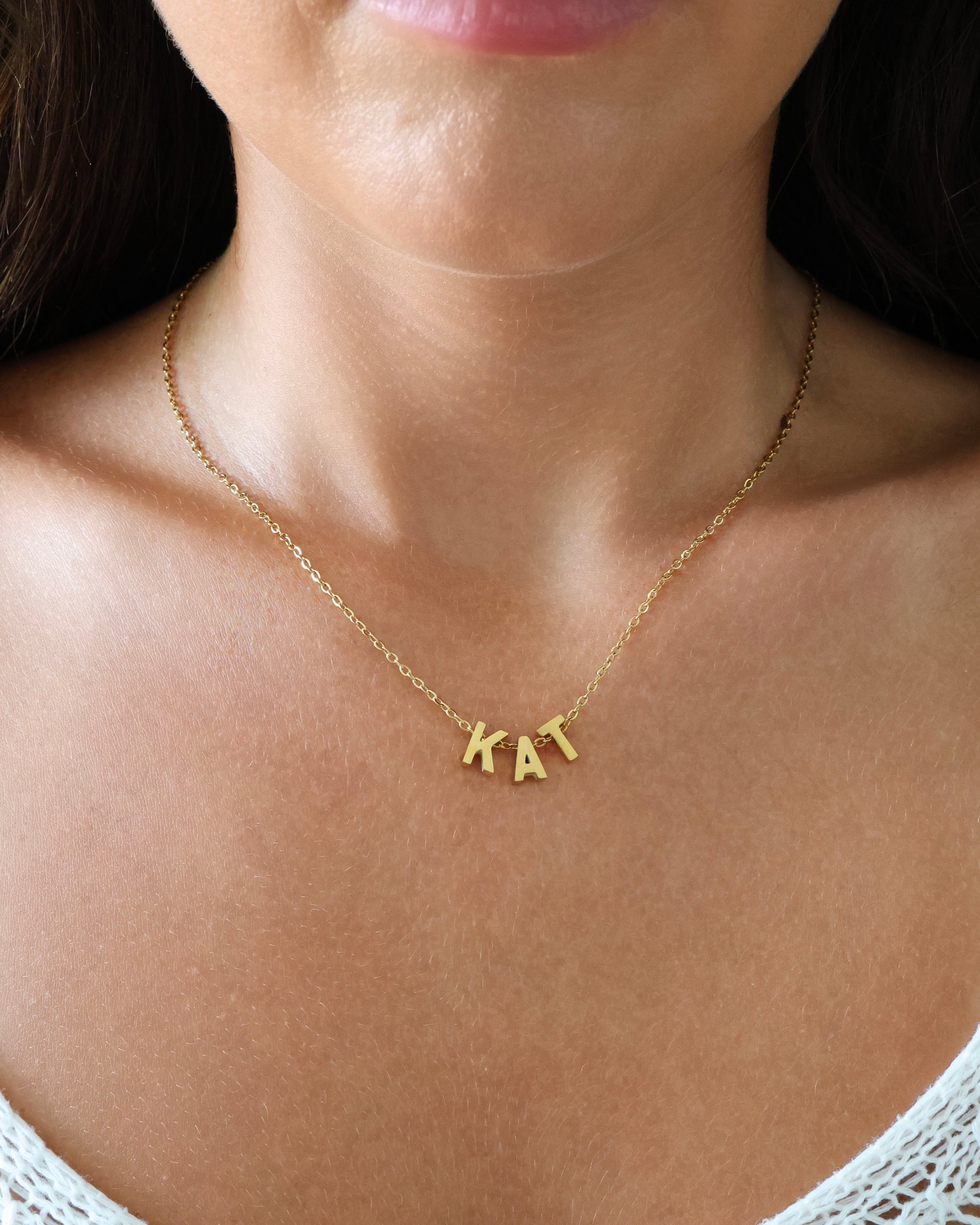 Pari Custom Stainless Steel A-Z Letter Pendant Necklace