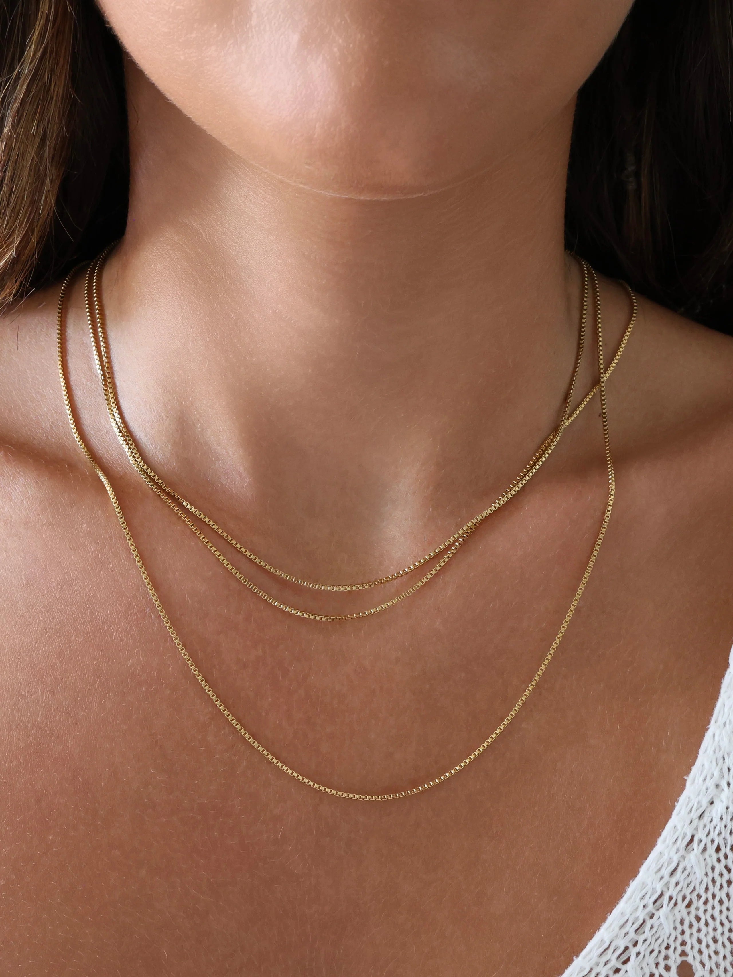 Dahlia Triple Layer Necklace - Stainless Steel Gold