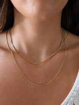 Dahlia Triple Layer Necklace - Stainless Steel Gold