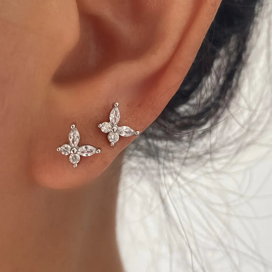 Butterfly Silver Stud earrings 925 sterling silver